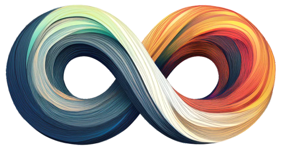8scale GmbH logo – infinity symbol in blue-to-green and orange-to-red gradient representing industry-technology connection